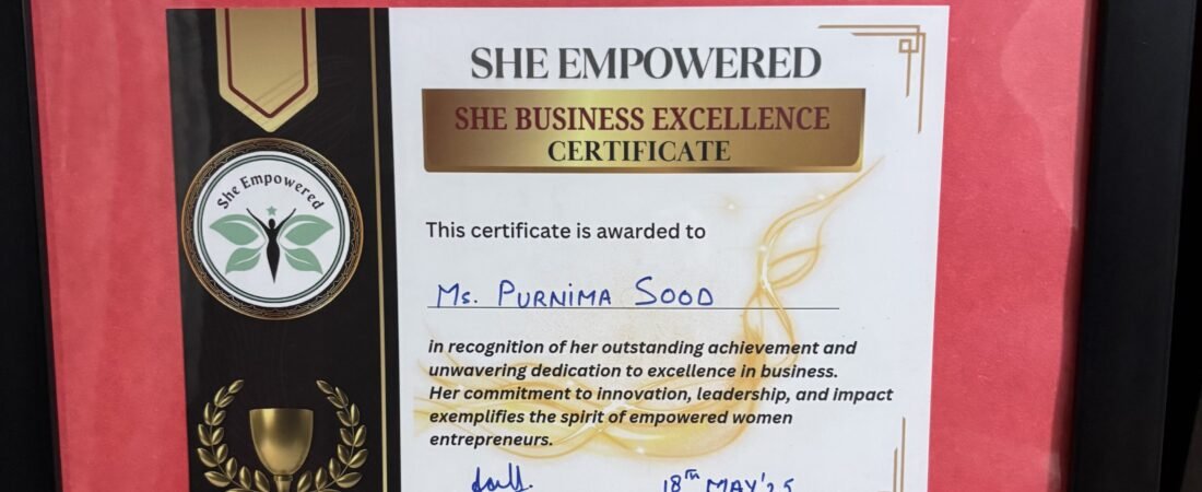 SHE Business Excellence Certificate – Fertility Mantra